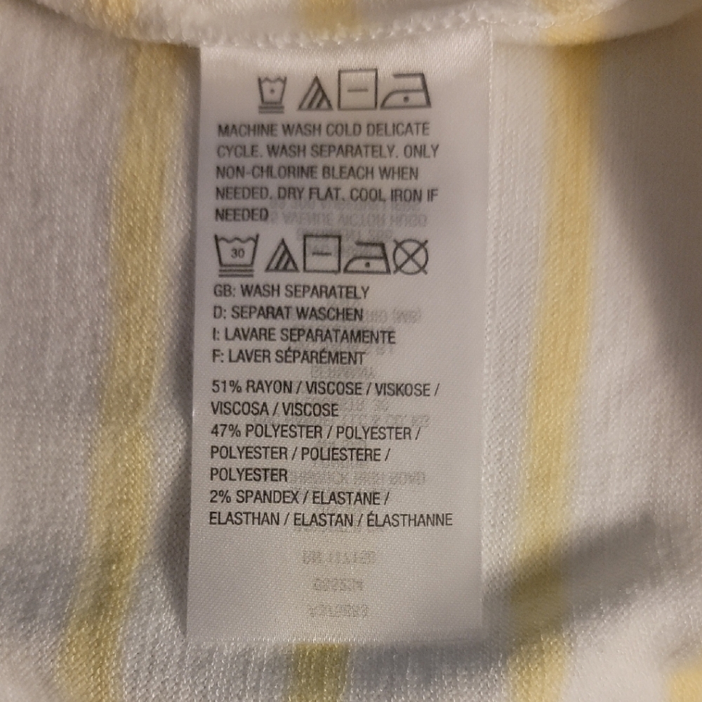 Belle by Kim Gravel Lemon Striped Tee with Side Tie Size XL - Picture 7 of 7